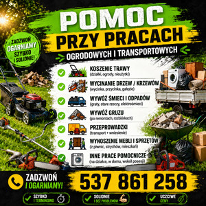 Zapraszam do kontaktu zajmujemy sie; przeprowadzkami , koszeniem , wycinaniem drzew , wywoz smieci , gruzu i tym podbnych rzeczy 